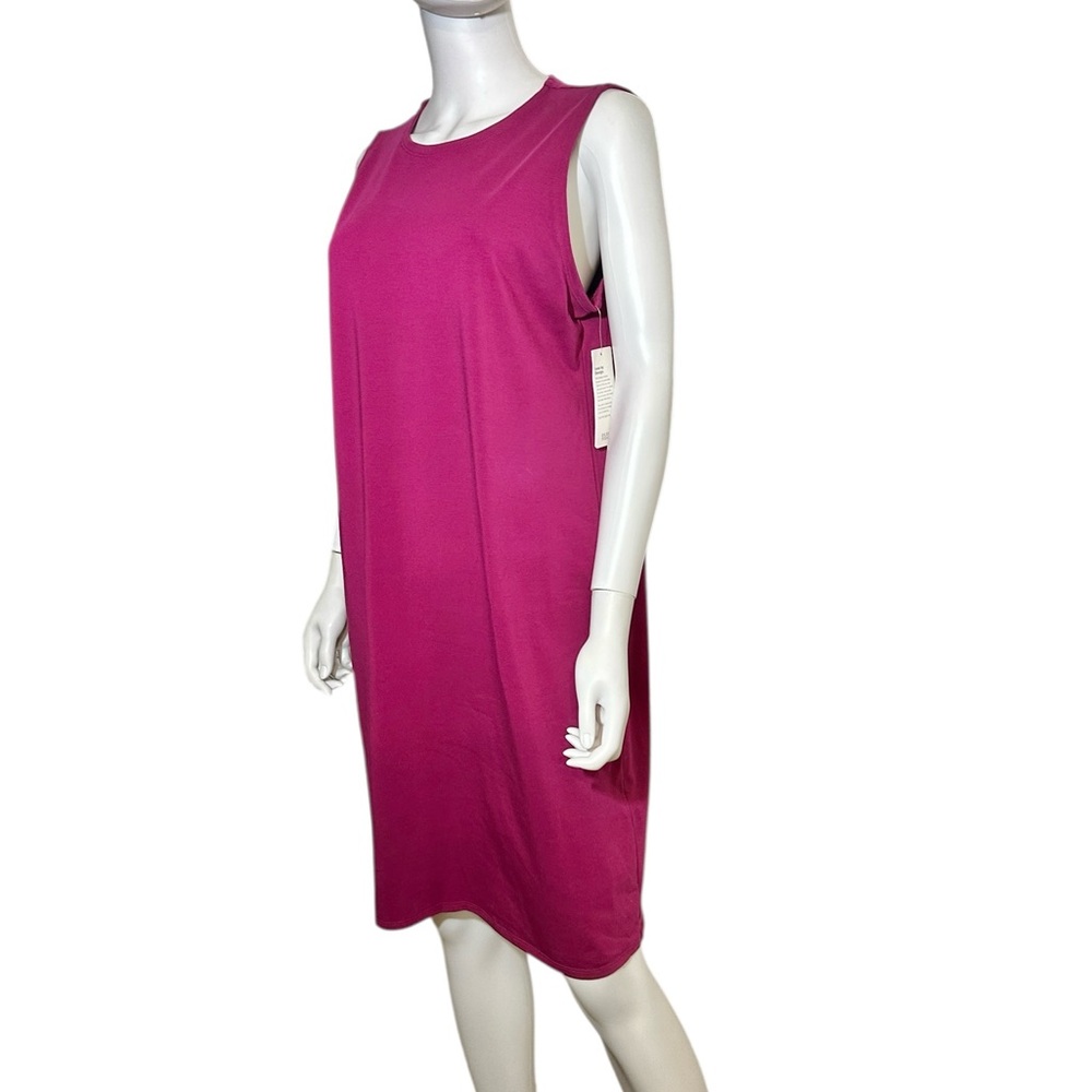 Eileen Fisher - Sleeveless Organic Cotton Dress in Berry - Picture 4 of 8